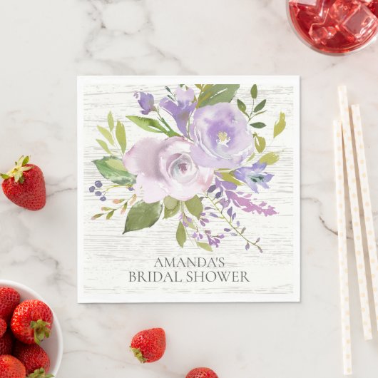 Rustiek Hout Lavendel Bloemen Douche Papier Servet (Insitu)