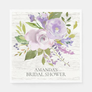 Rustiek Hout Lavendel Bloemen Douche Papier Servet