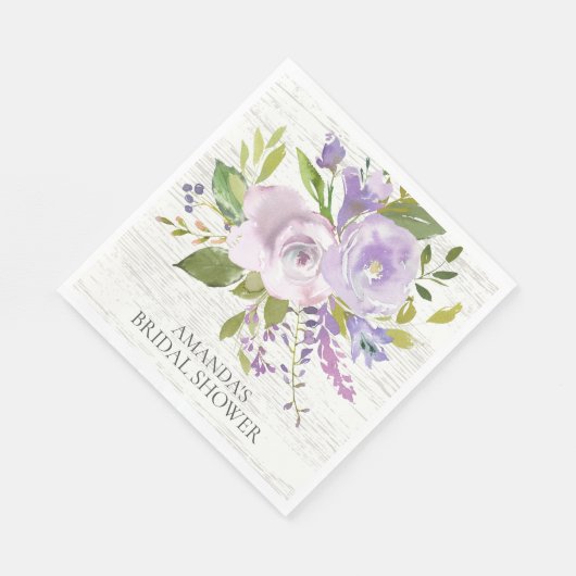 Rustiek Hout Lavendel Bloemen Douche Papier Servet (Hoek)