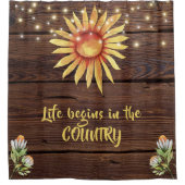 Rustiek hout leven begint in het land douchegordijn (Voorkant)