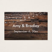 Rustiek hout & Lichten Bruiloft RSVP Online Insert Visitekaartje (Achterkant)