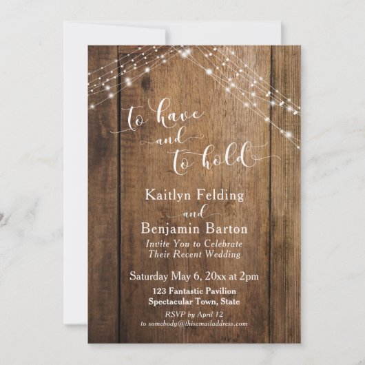 Rustiek Hout & Lichten Om Te Hebben en Te Houden Kaart (Voorkant)