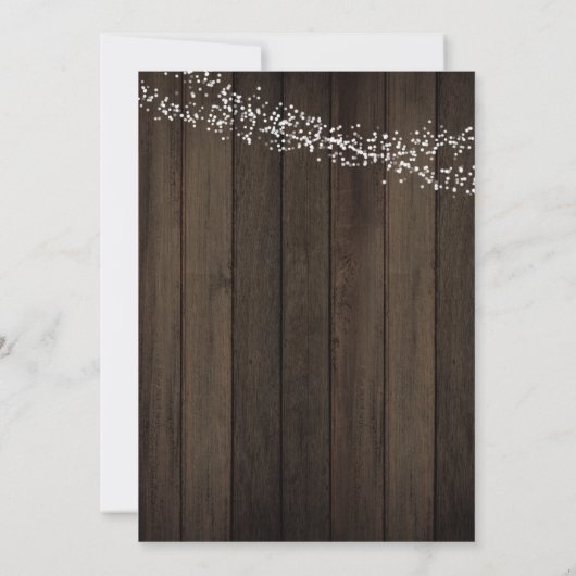 Rustiek hout, Lichten Uitgestelde bruiloft aankond Kaart (Achterkant)