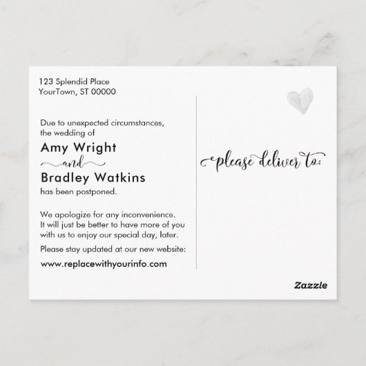 Rustiek hout & Lichten Uitgestelde bruiloft kennis Briefkaart (Achterkant)