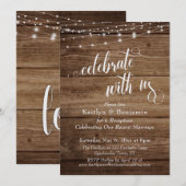 Rustiek hout & lichten vieren met ons Receptie Kaart (Voorkant / Achterkant)