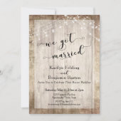 Rustiek hout & lichten, We Zijn Getrouwd, Ontvangs Kaart (Voorkant)