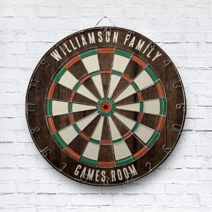 Rustiek Hout Look Familie Spelkamer Dartbord