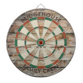 Rustiek Hout Look Familie Spelletjes Kamer Custom Dartbord (Voorkant)