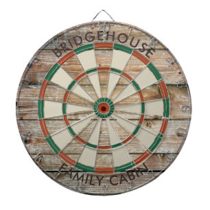 Rustiek Hout Look Familie Spelletjes Kamer Custom Dartbord