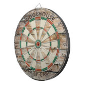 Rustiek Hout Look Familie Spelletjes Kamer Custom Dartbord (Voorkant Rechts)