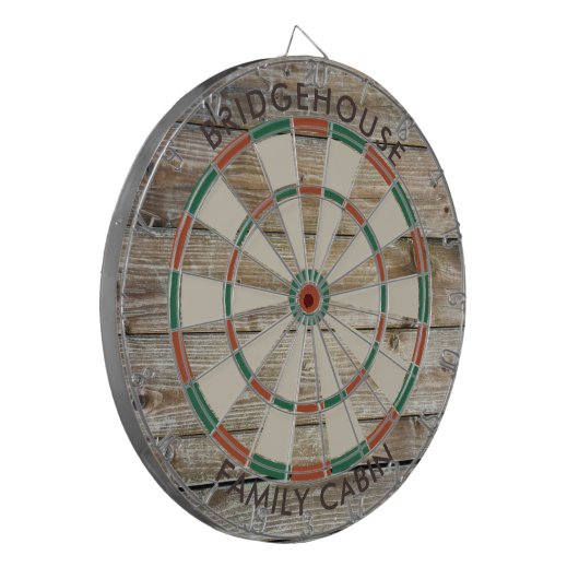 Rustiek Hout Look Familie Spelletjes Kamer Custom Dartbord (Voorkant Links)