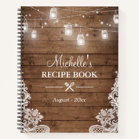 Rustiek Hout Look String Lights Kant Recept Boek (Voorkant)