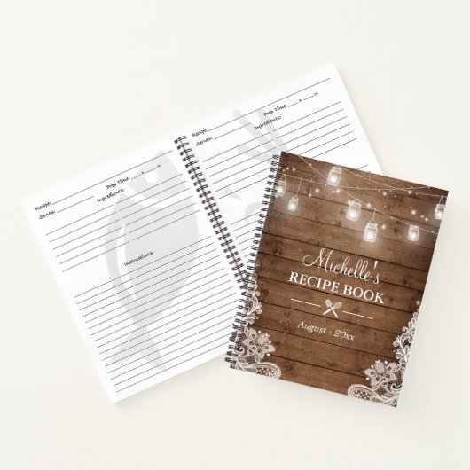 Rustiek Hout Look String Lights Kant Recept Boek (Binnen)