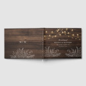 Rustiek Hout Look String Lights Wedding Gastenboek (Volledig)