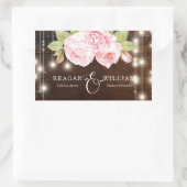 Rustiek hout luxe aangepaste bruiloft rechthoekige sticker (Tas)