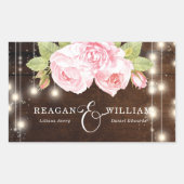 Rustiek hout luxe aangepaste bruiloft rechthoekige sticker (Voorkant)