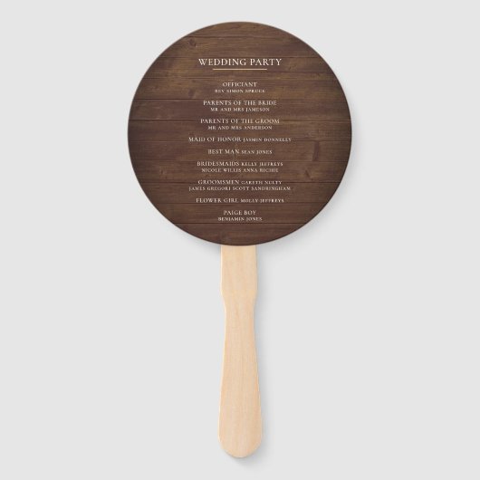 Rustiek Hout Magnolia Aangepaste Bruiloft Handwaaier (Achterkant)