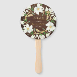Rustiek Hout Magnolia Aangepaste Bruiloft Handwaaier