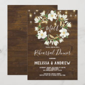 Rustiek hout Magnolia Lights repetitie diner Kaart (Voorkant / Achterkant)