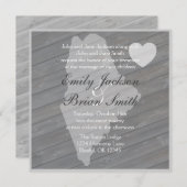 Rustiek hout Maine grijs bruiloft uitnodigingen (Voorkant / Achterkant)