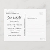 Rustiek Hout Marine Blauw Bourgogne Save The Date Briefkaart (Achterkant)