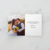 Rustiek Hout Marine Blauw Kant Foto Zonnebloem Bru Bedankkaart (Binnen)