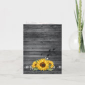 Rustiek Hout Marine Blauw Kant Foto Zonnebloem Bru Bedankkaart (Achterkant)