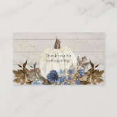 Rustiek Hout Marine Blauwe Bloemen Pompoen Boek Ve Visitekaartje (Achterkant)