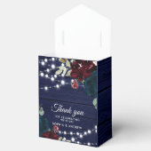 Rustiek Hout Marsala & Navy Blauwe Bloemen Bedankdoosjes (Geopend)