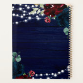 Rustiek Hout Marsala & Navy Blauwe Bloemen Planner (Achterkant)