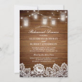 Rustiek hout Mason Jar Lights repetitie diner Kaart (Voorkant)