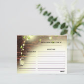 Rustiek hout Mason Jar String Lights Boom Recept Briefkaart (Staand voorkant)
