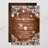 Rustiek hout Mason Jars Lights Kant Vrijgezellenfe Kaart (Voorkant / Achterkant)