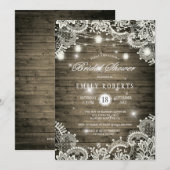 Rustiek hout Mason Jars Lights Kant Vrijgezellenfe Kaart (Voorkant / Achterkant)