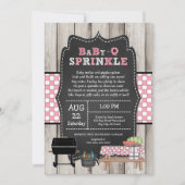 Rustiek Hout Meisje Baby Q Sprinkle, BBQ baby show Kaart (Voorkant)