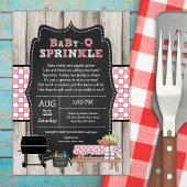 Rustiek Hout Meisje Baby Q Sprinkle, BBQ baby show Kaart