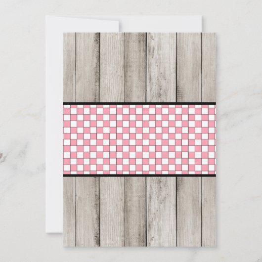 Rustiek Hout Meisje Koppels Baby Q Sprinkle Shower Kaart (Achterkant)