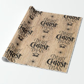 Rustiek hout Merry Christmas Woodland Christelijk Cadeaupapier (Uitgerold)