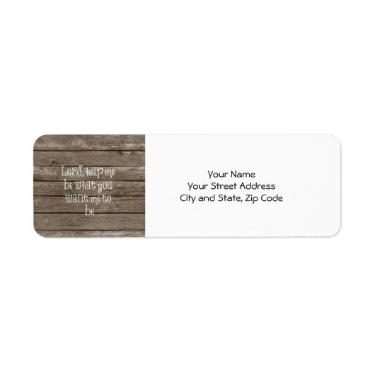 Rustiek Hout met Christelijk Quote Etiket (Voorkant)