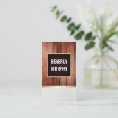 Rustiek Hout met Grens Verfraaiing / Gouden Trim Visitekaartje (Staand voorkant)