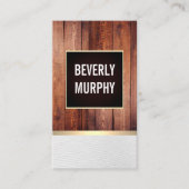 Rustiek Hout met Grens Verfraaiing / Gouden Trim Visitekaartje (Voorkant)