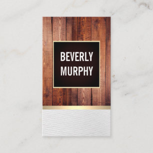 Rustiek Hout met Grens Verfraaiing / Gouden Trim Visitekaartje