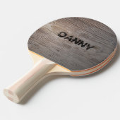 Rustiek Hout met Jouw naam Ping Pong Paddle Tafeltennisbatje (Voorkant Gekanteld)