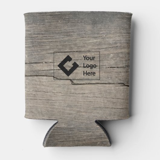 Rustiek hout met Logo Blikjeskoeler (Voorkant)
