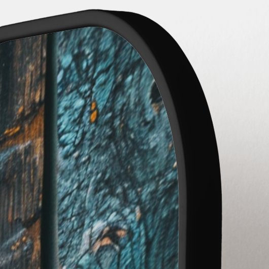 Rustiek hout met Mongram Pickleball Paddle (Links Detail)