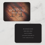 Rustiek hout met Monogram Visitekaartje (Voorkant / Achterkant)