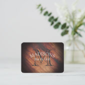 Rustiek hout met Monogram Visitekaartje (Staand voorkant)