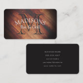 Rustiek hout met Monogram Visitekaartje (Voorkant / Achterkant)