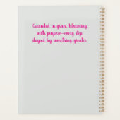 Rustiek hout met roze pioenenbloemen planner (Achterkant)