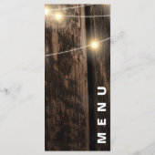 Rustiek hout met String Lights Bruiloft Menu (Achterkant)